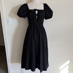 Elegant Black Puff Sleeve Dress